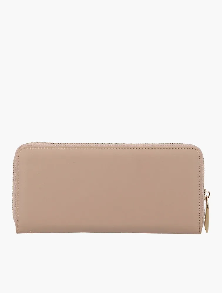 Pierre Carid Valerie Zip Around Wallet Nude Snak Nude