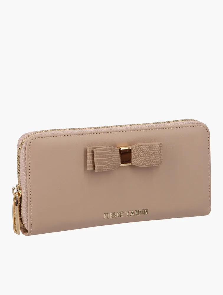 Pierre Carid Valerie Zip Around Wallet Nude Snak Nude