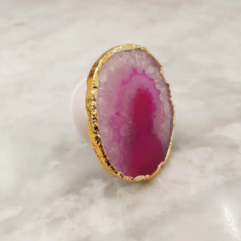 Pink Agate Geode Phone Grip