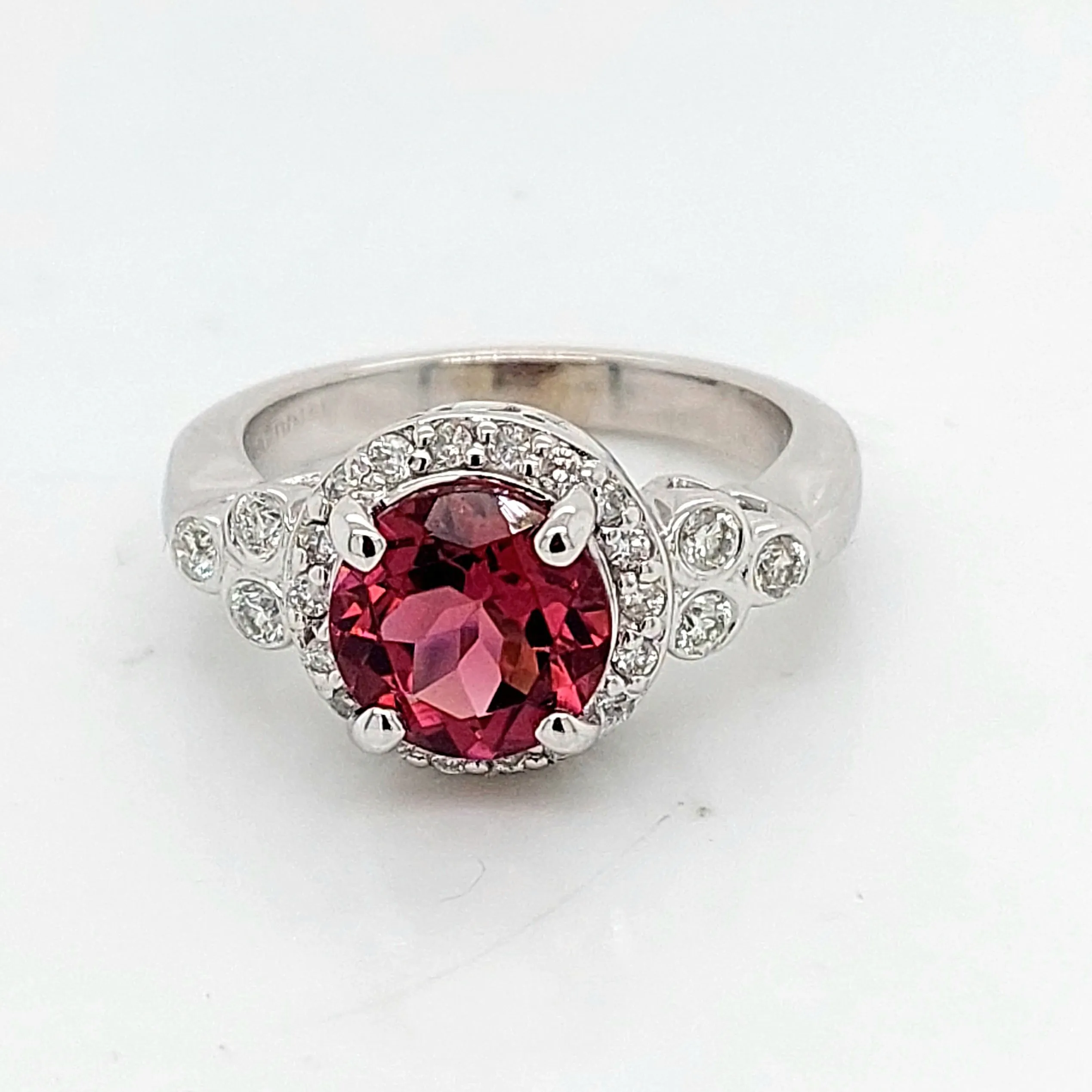 Pink Tourmaline and Diamond Ring