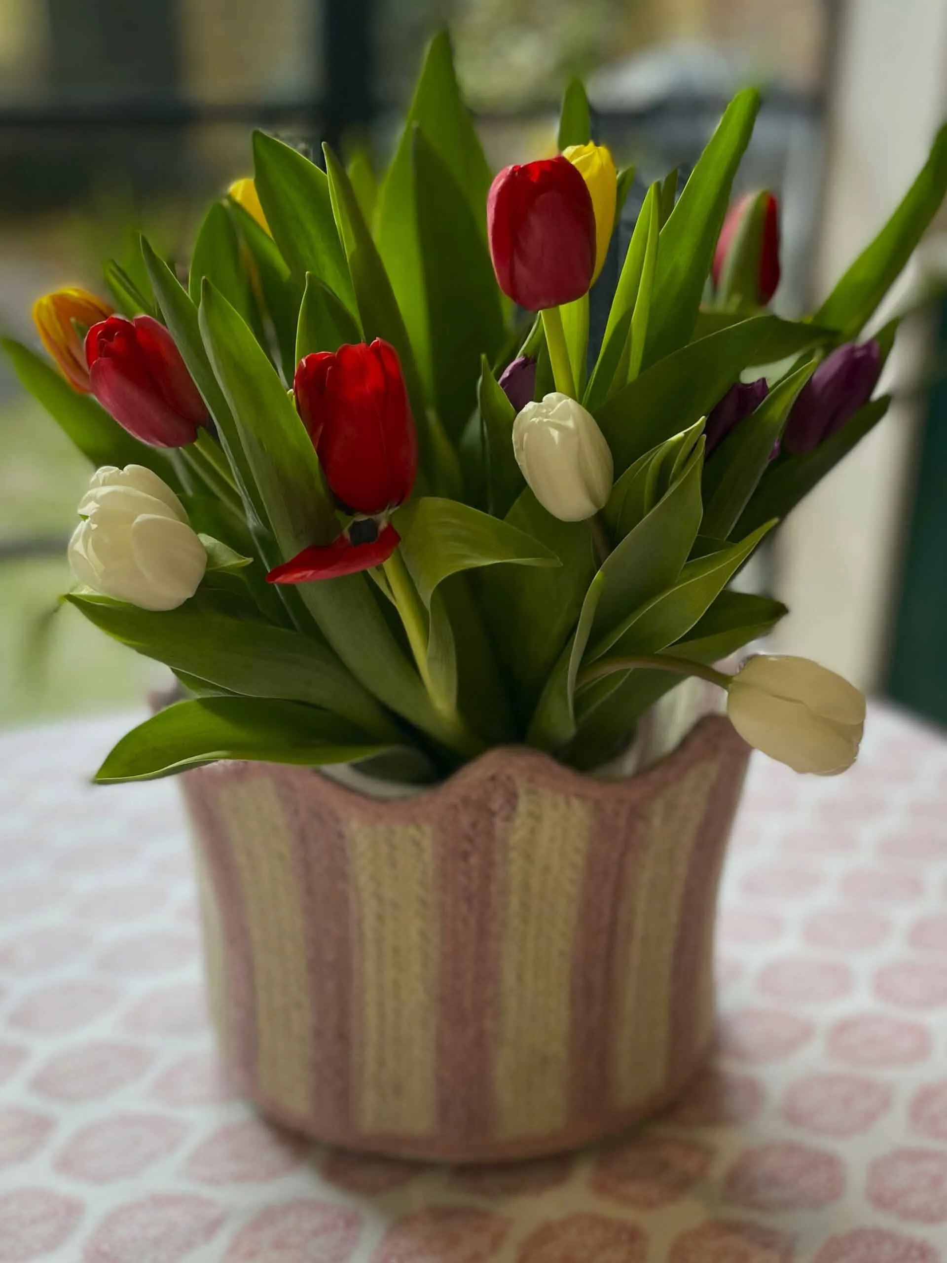 Pink Tulip Basket