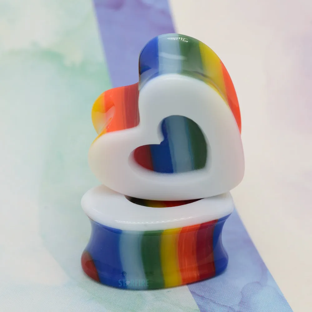 Pride Heart Glass Plugs