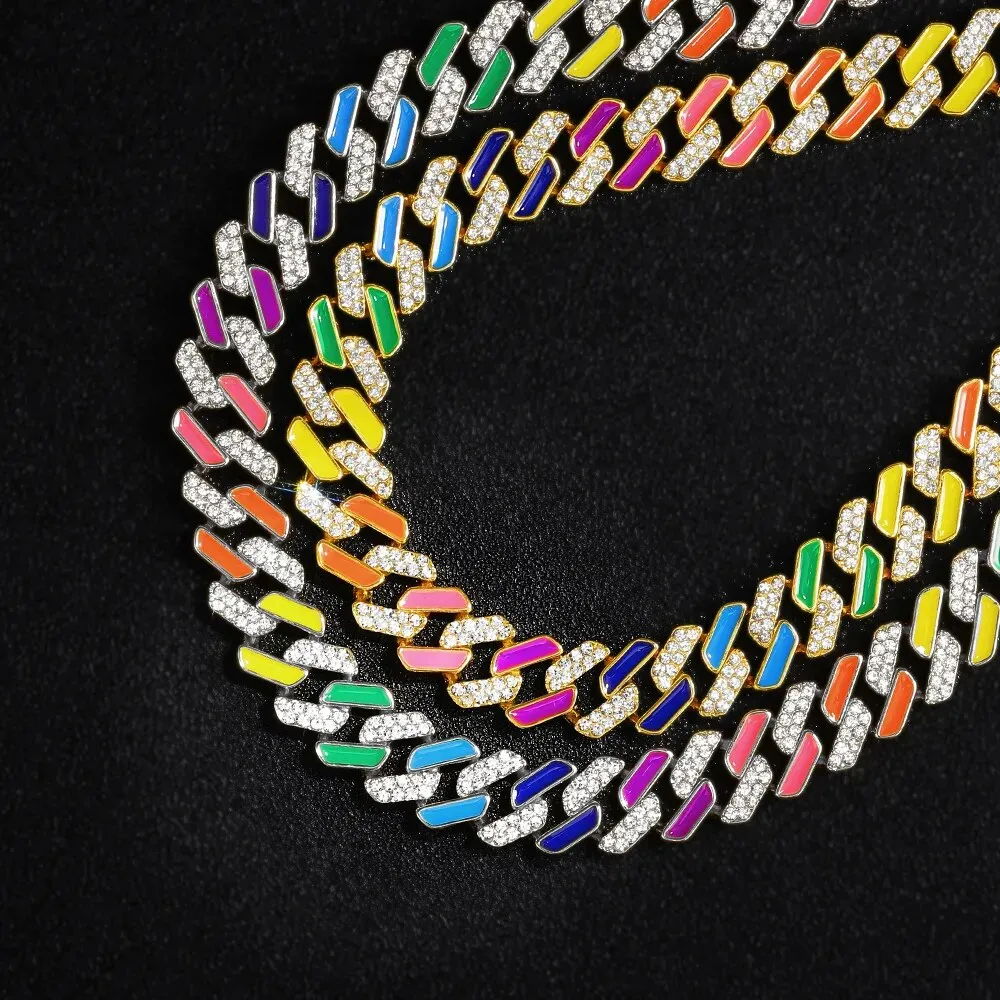 Rainbow Cuban Chain Necklace