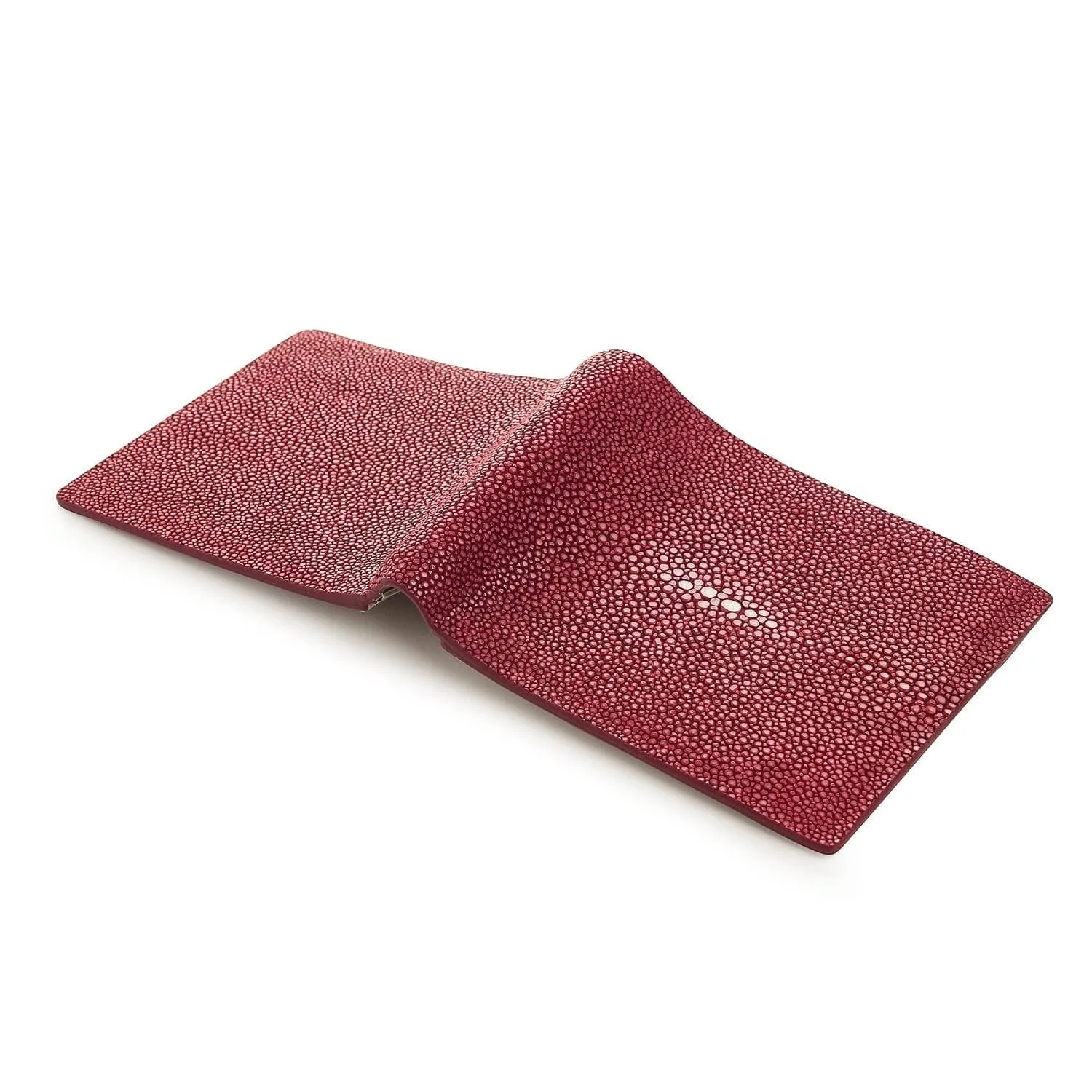 Red Burgundy Genuine Stingray Skin Leather Men's Wallet