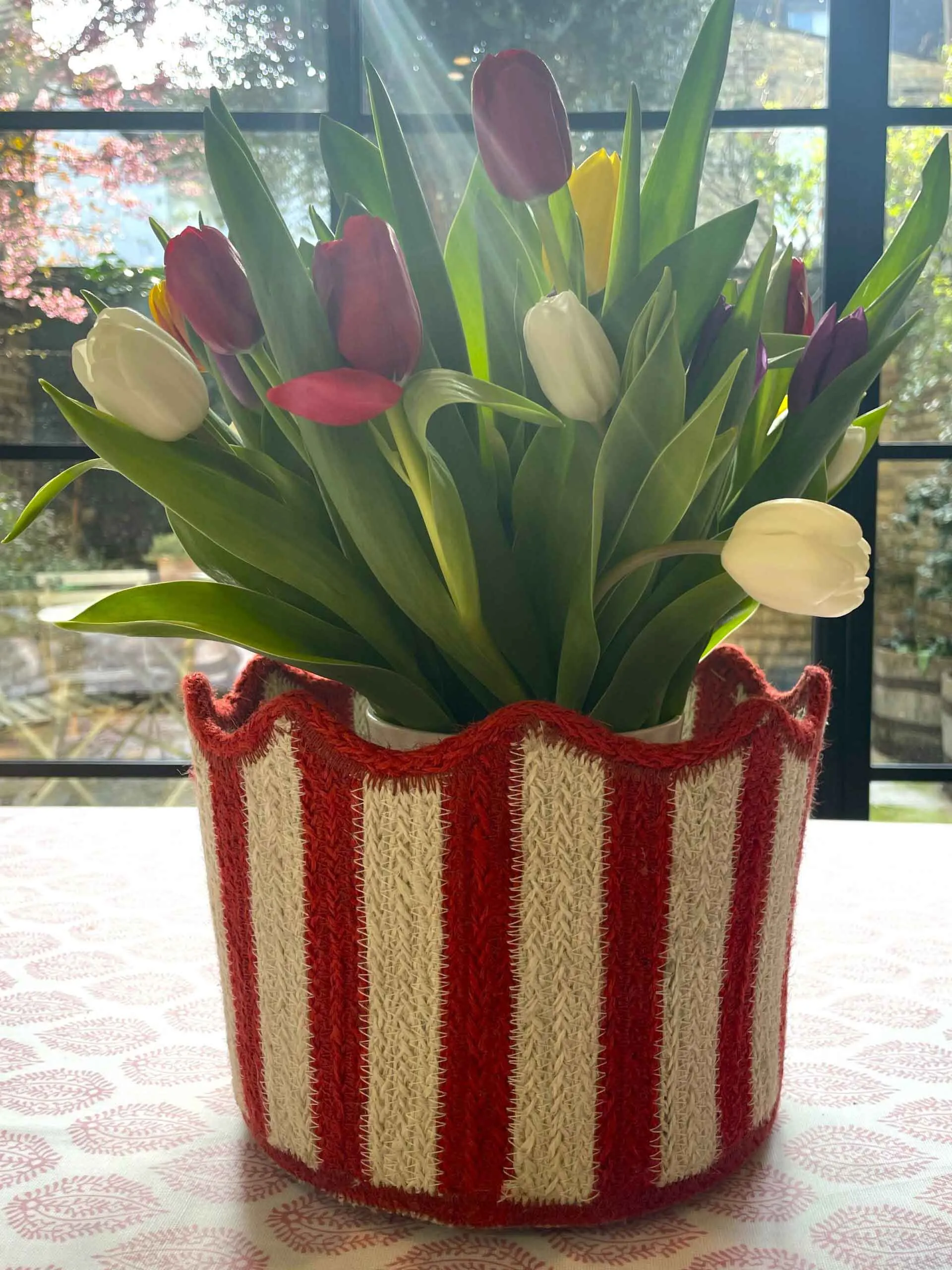 Red Tulip Basket