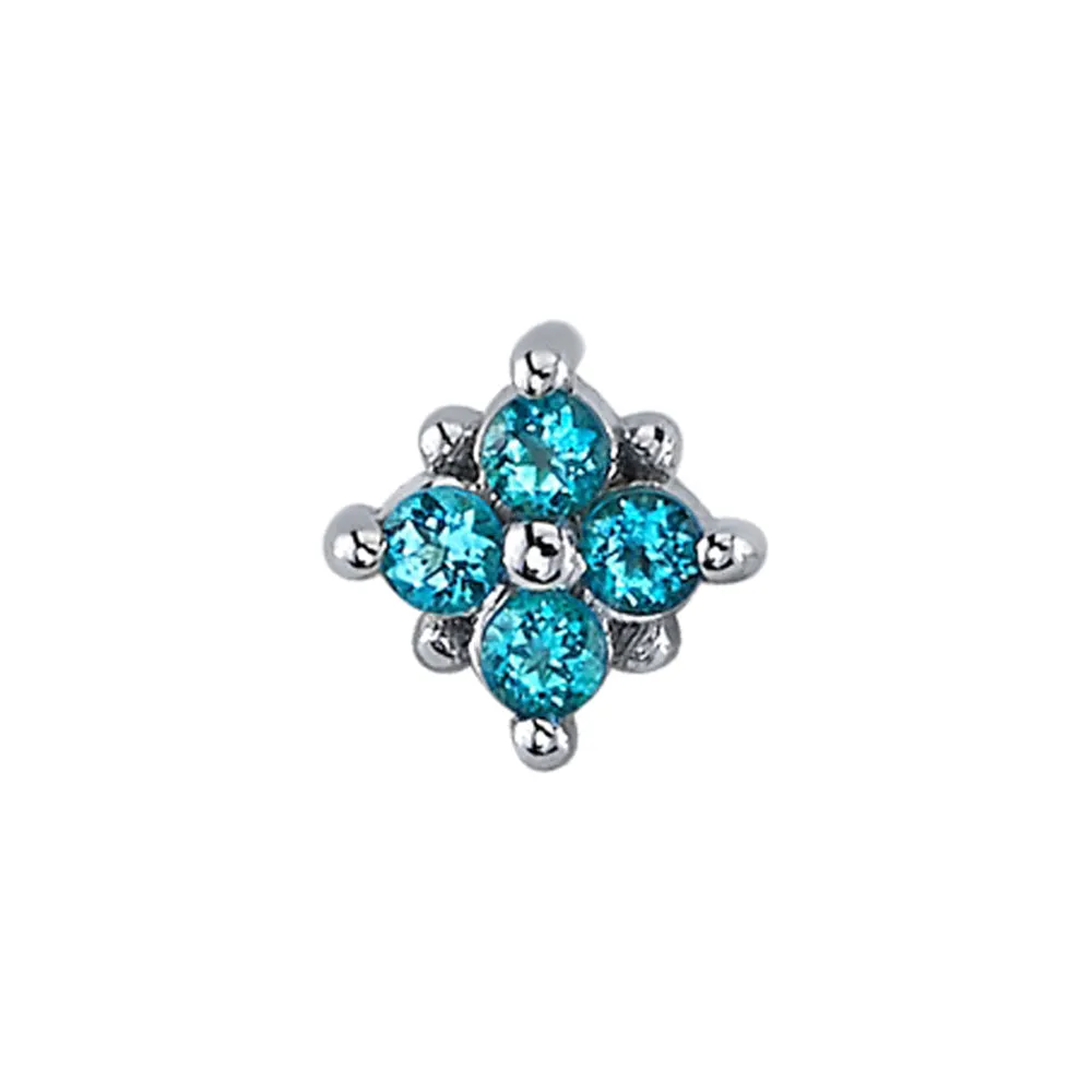 Reema Threaded End in Gold with Paraiba Topaz'