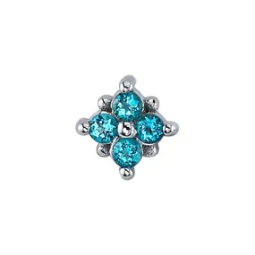 Reema Threaded End in Gold with Paraiba Topaz'