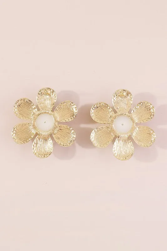 Rhinestone Flower Stud Earrings