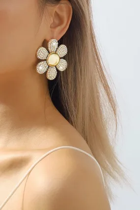 Rhinestone Flower Stud Earrings