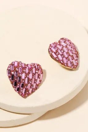 Rhinestone Heart Studs