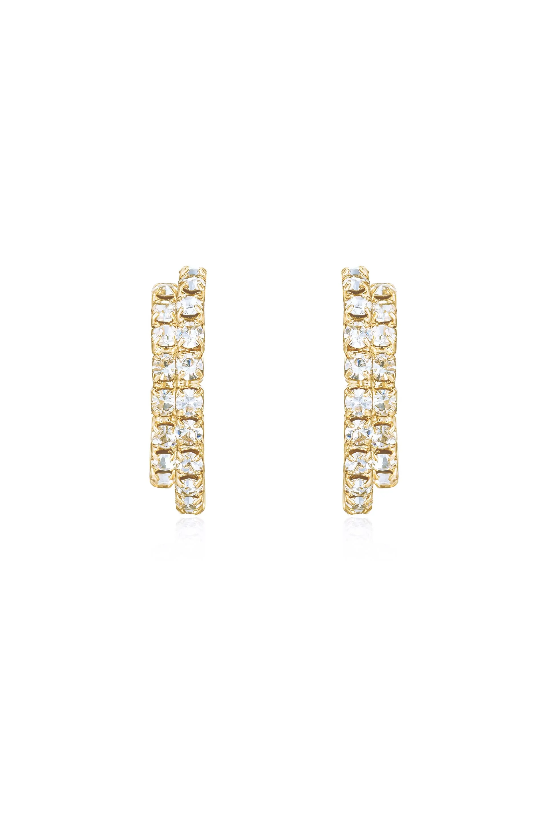 Rhinestone Huggie Hoop Earrings