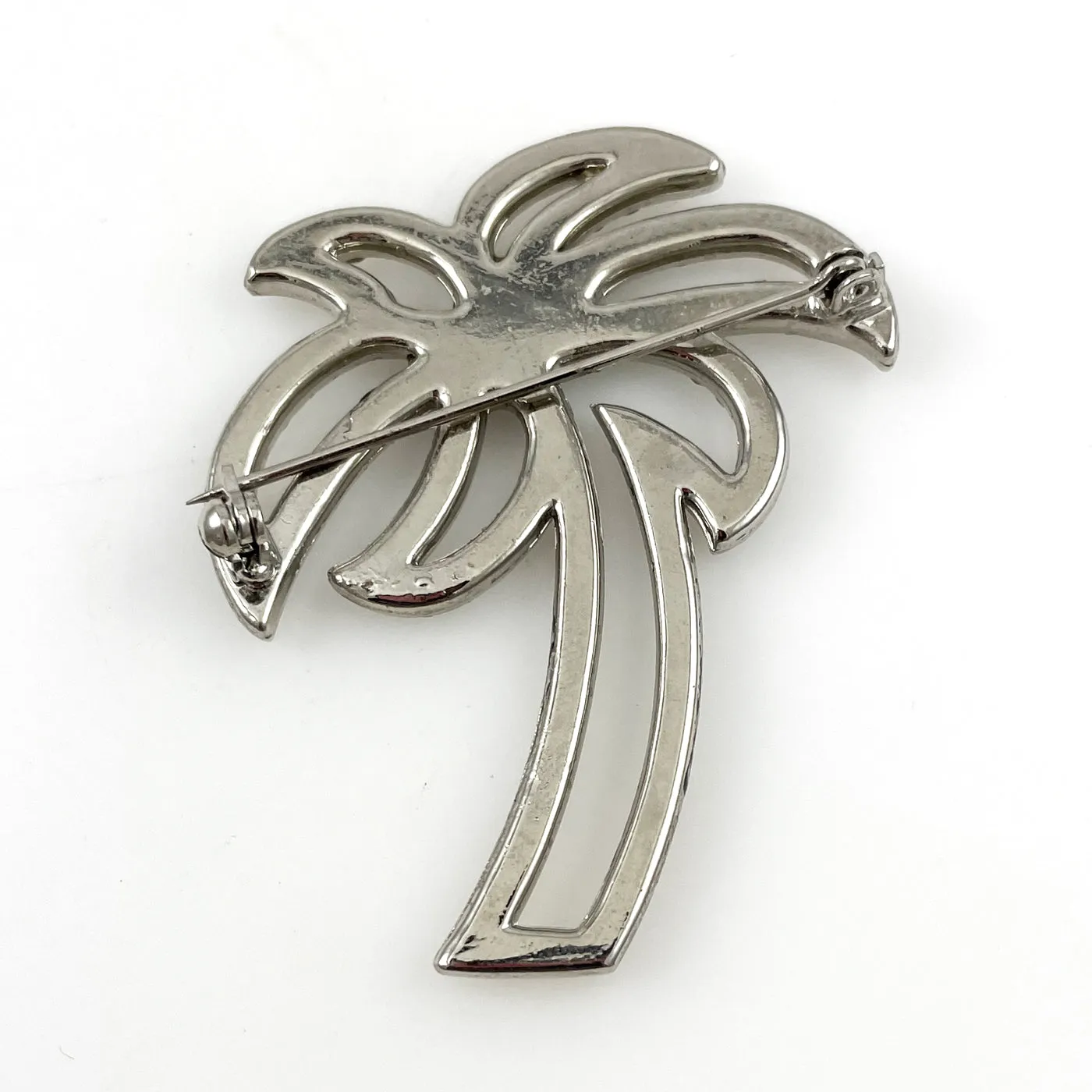 Rhinestone Palm Tree Brooch