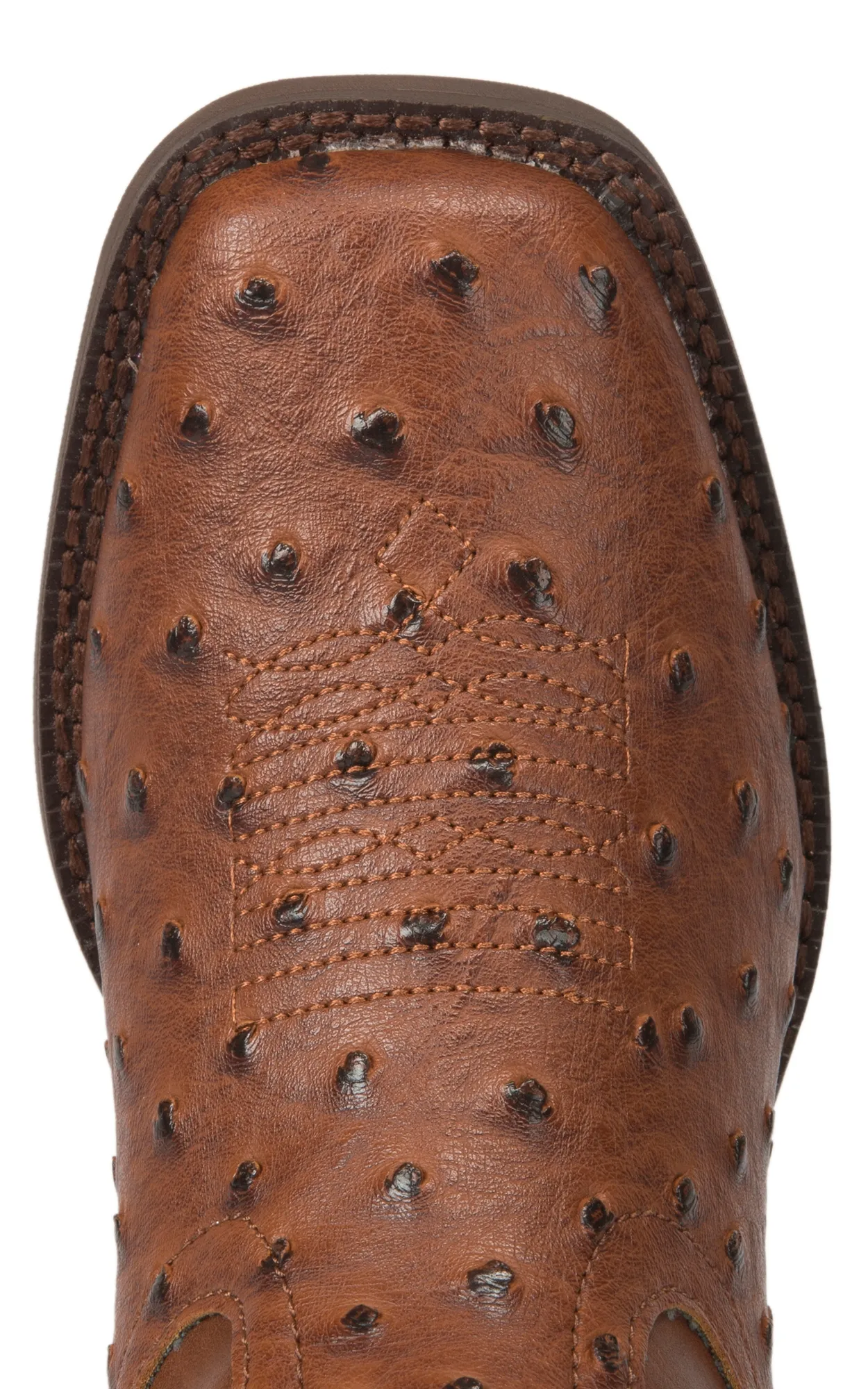 Roper Youth Brown Ostrich Print Square Toe Cowboy Boots