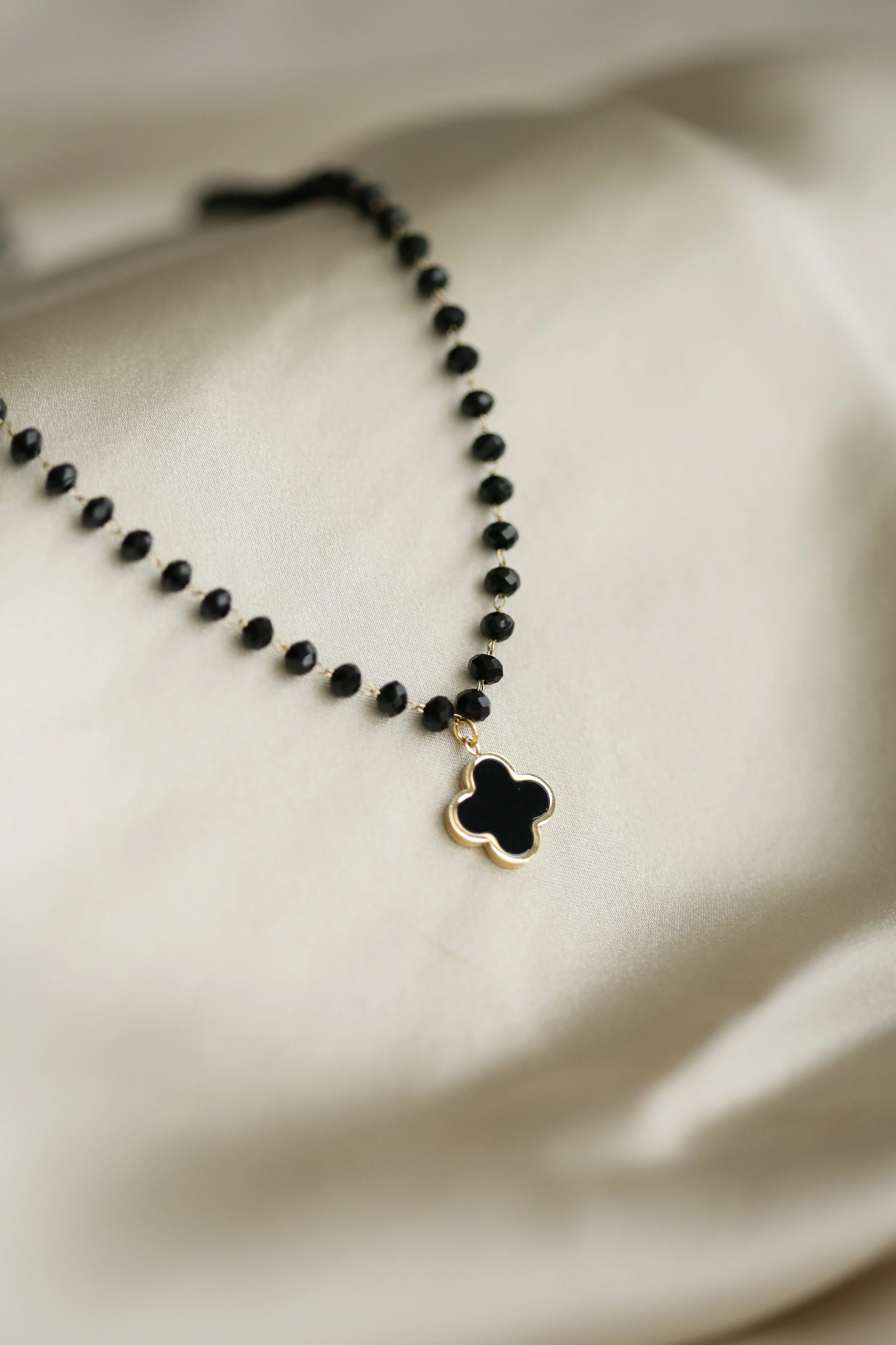 Rosary Chain Clover Necklace