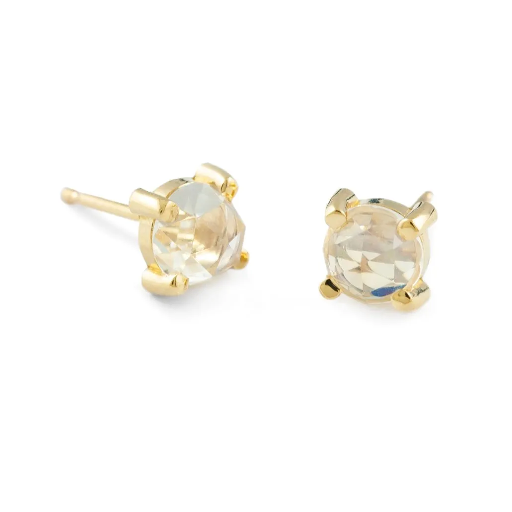 Rose Cut Moonstone Studs