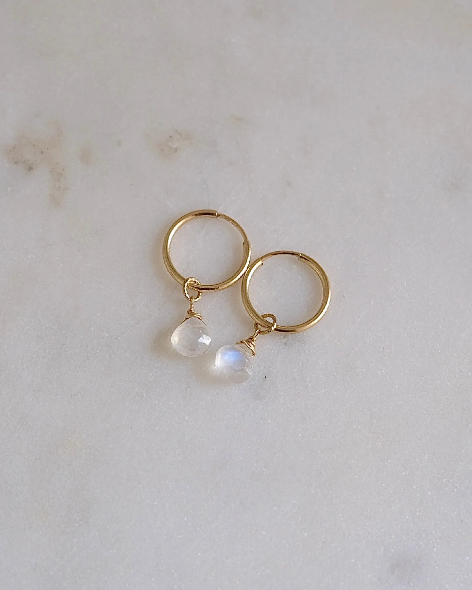 Royal Blue Moonstone Infinity Hoops