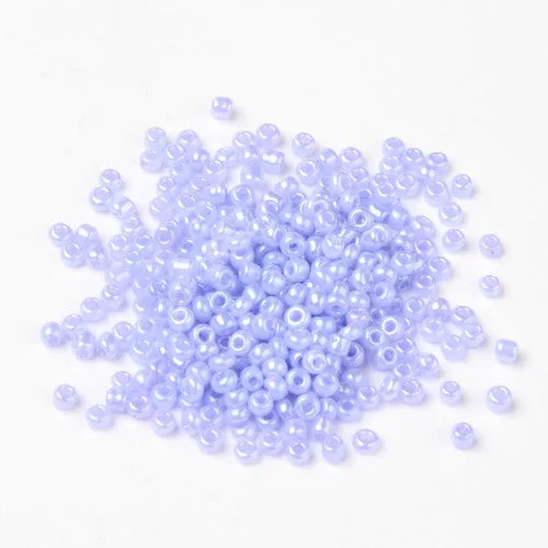 Seed Beads, Glass, Ceylon, #8, Round, Lilac, 3mm