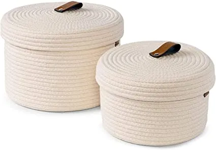 Set of 2 ,Cream shade  Storage Organizer Boxes  for Cleaner  Homes -PANI001SOC