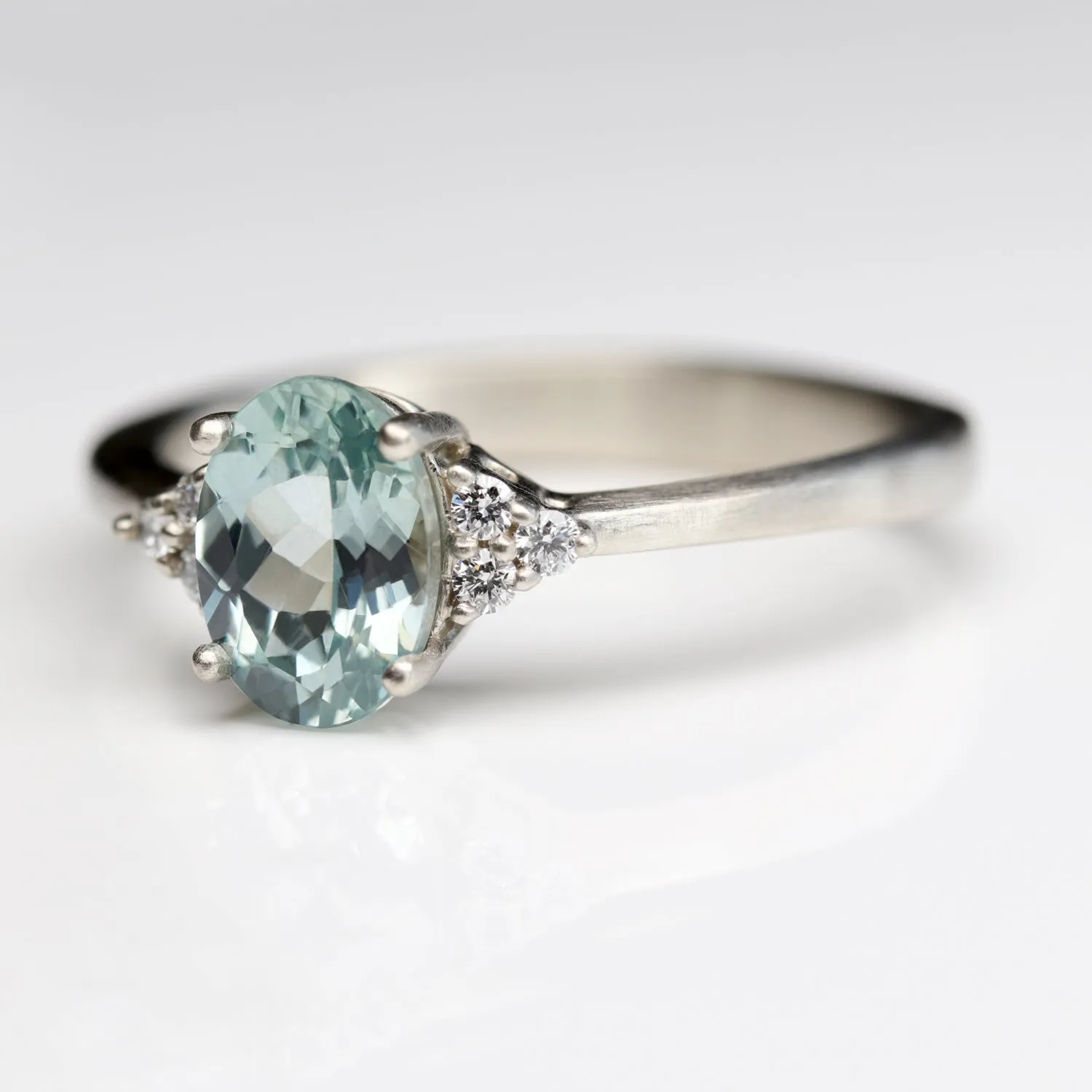 Seven Stone Basket Cluster Engagement Ring with Malawi Sapphire