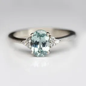 Seven Stone Basket Cluster Engagement Ring with Malawi Sapphire