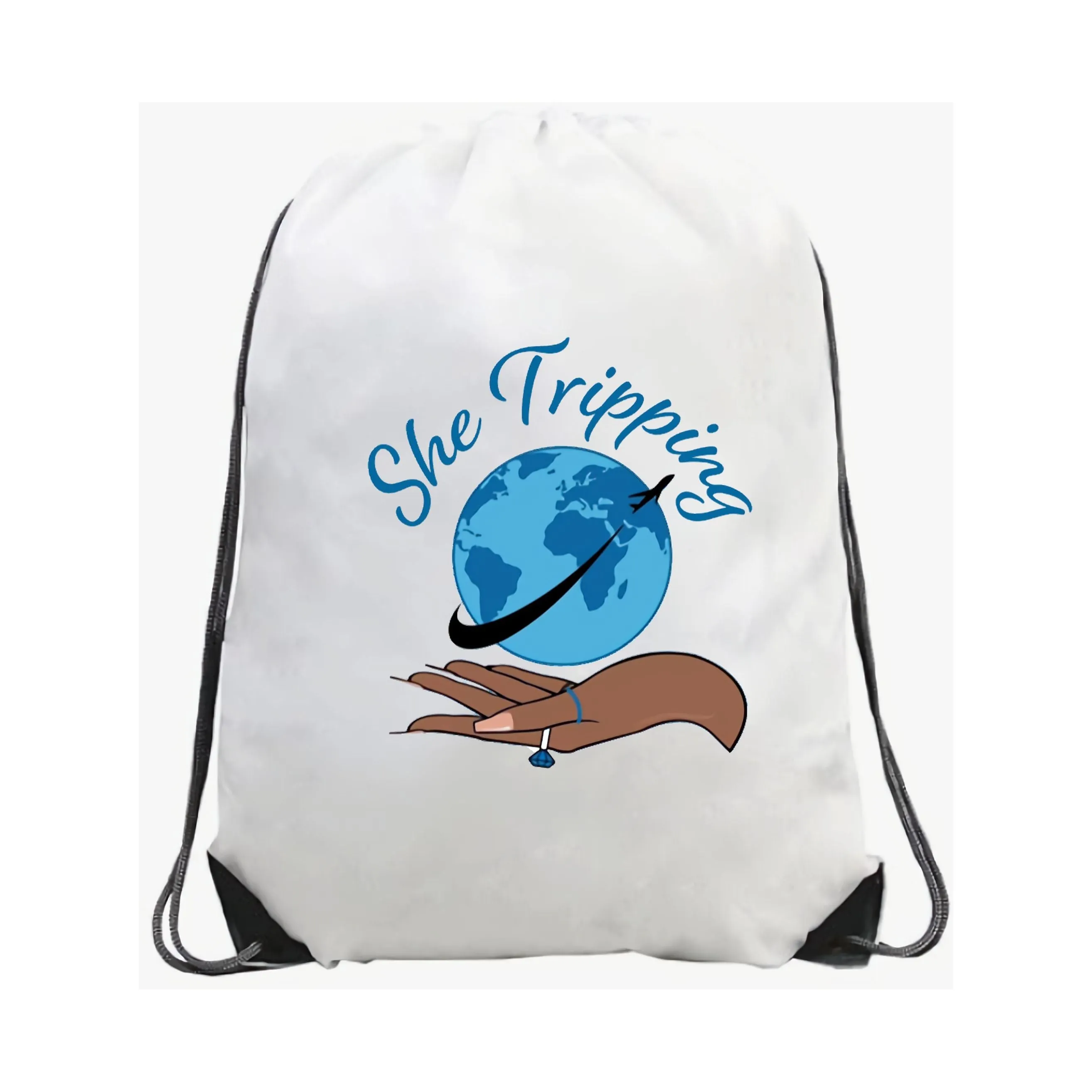 She Tripping Custom Logo Drawstring Backpack