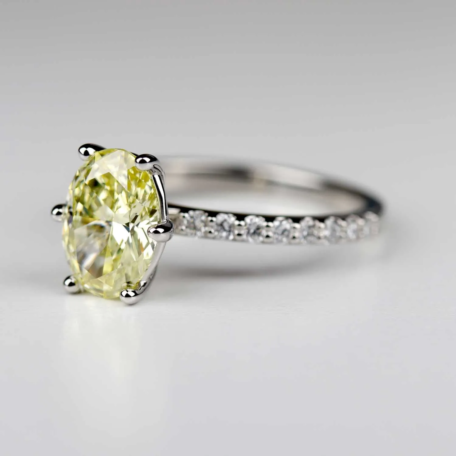 Six Prong Lab-grown Yellow Diamond Engagement Ring