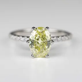 Six Prong Lab-grown Yellow Diamond Engagement Ring