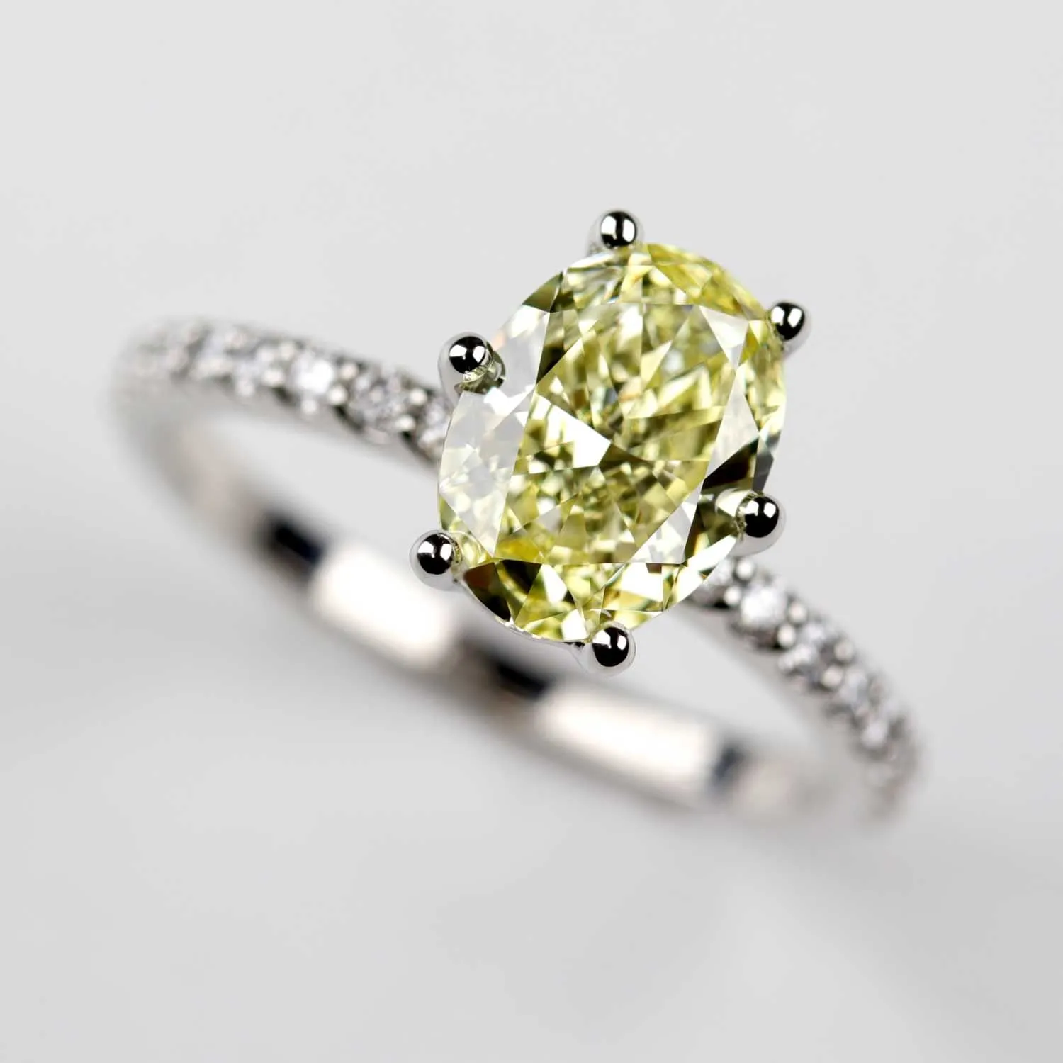 Six Prong Lab-grown Yellow Diamond Engagement Ring