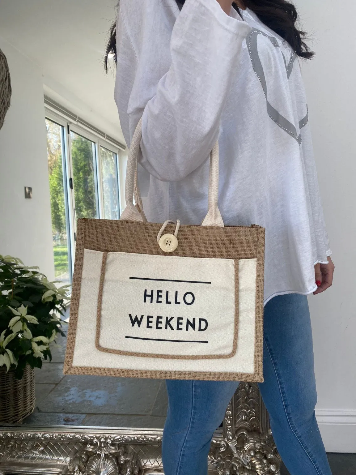 Small Hello Weekend Bag