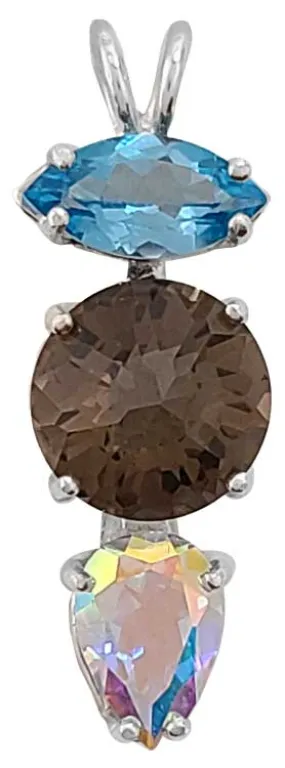 Smokey Quartz Mini Radiant Heart? with Blue Topaz & Mystic Topaz