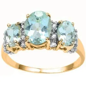 SPECTACULAR 2.85 CARAT TW (19 PCS) BLUE TOPAZ & BLUE TOPAZ 10K SOLID YELLOW GOLD