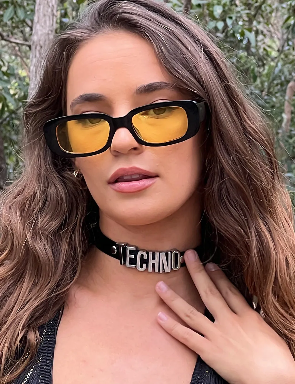 TECHNO MINI WORD CHOKER - BLACK