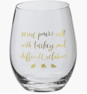 Thanksgiving Wine Glass