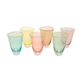 The Etched Glass, Set of 6 - Rainbow Candy / Glass