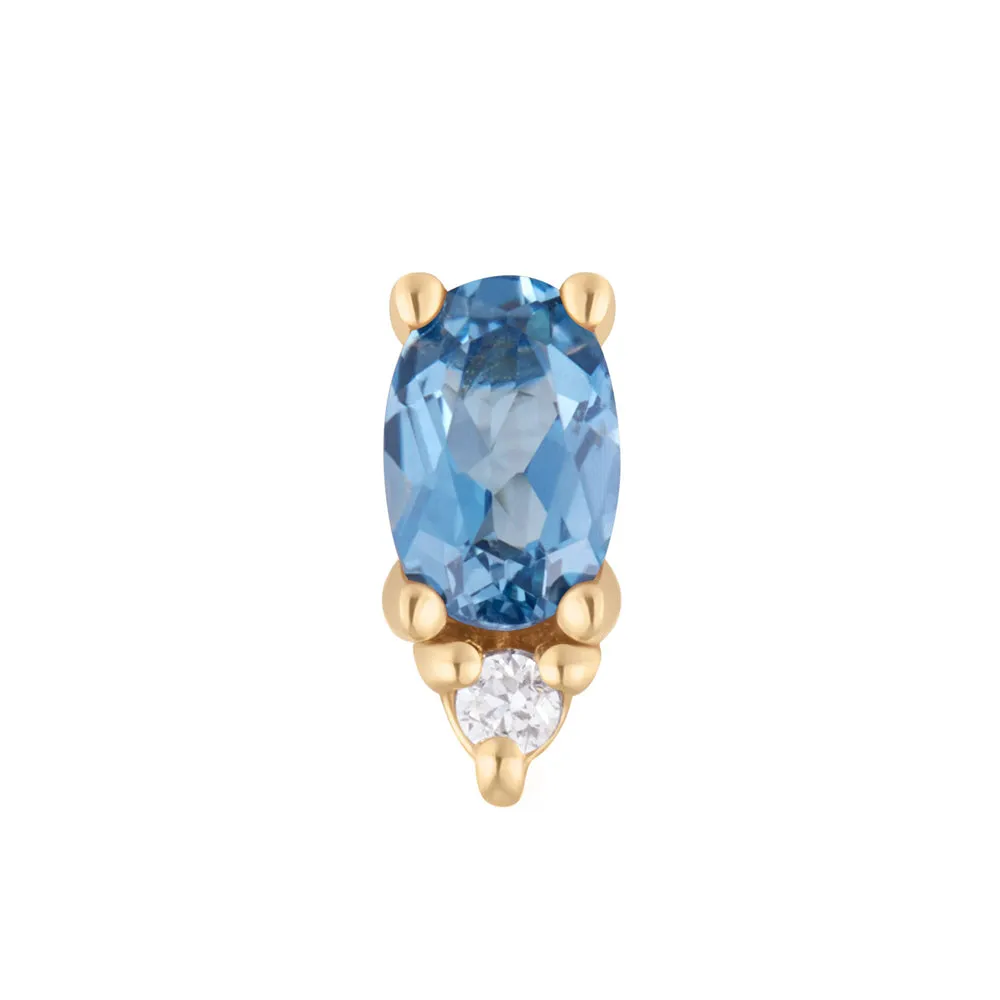 threadless: Desden End in Gold with London Blue Topaz & CZ