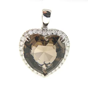 Topaz and Diamond Heart Pendant