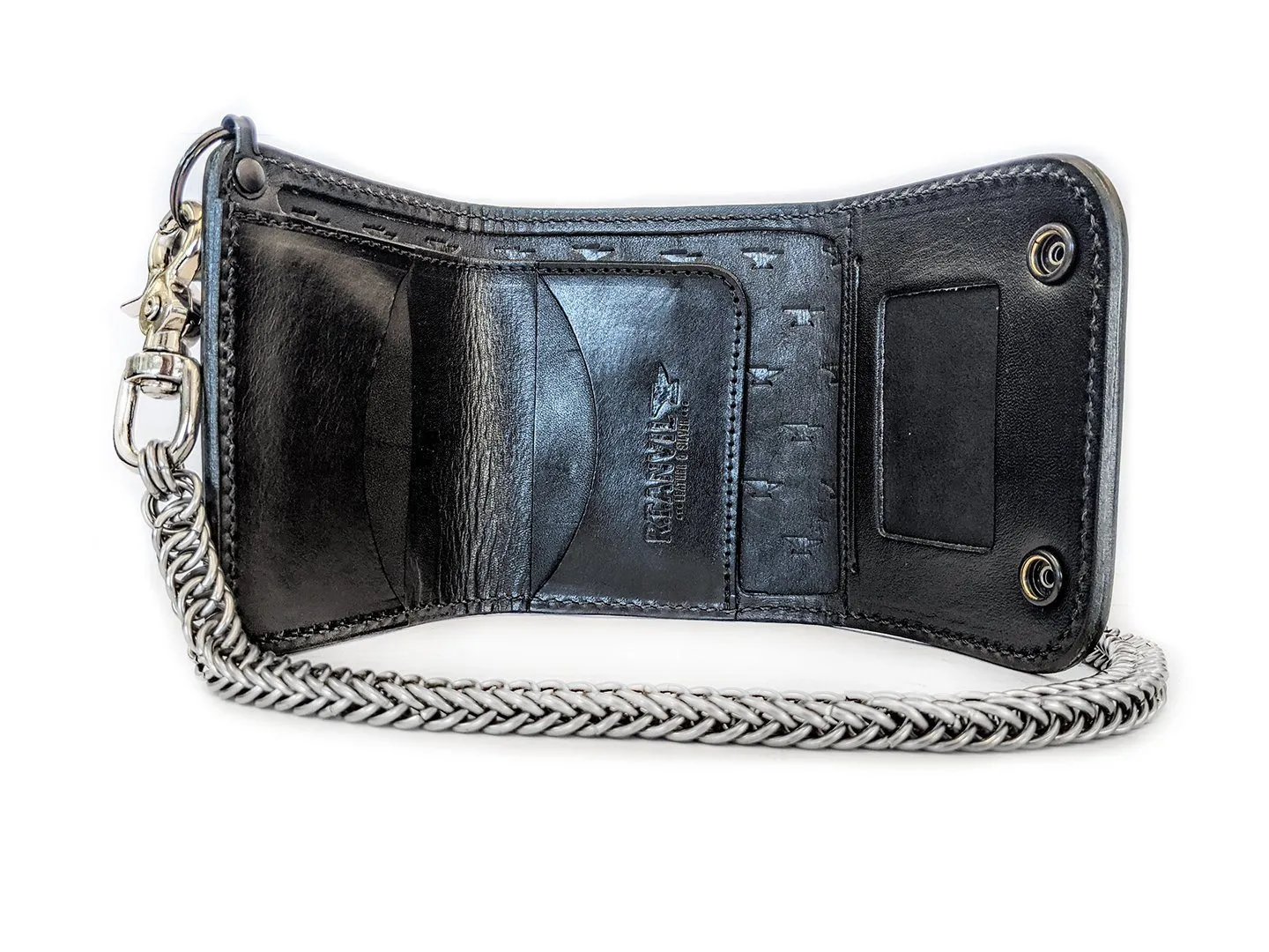 Trifold Leather Chain Wallet