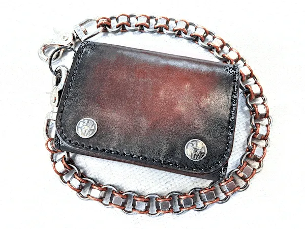 Trifold Leather Chain Wallet