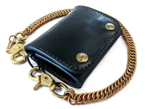 Trifold Leather Chain Wallet