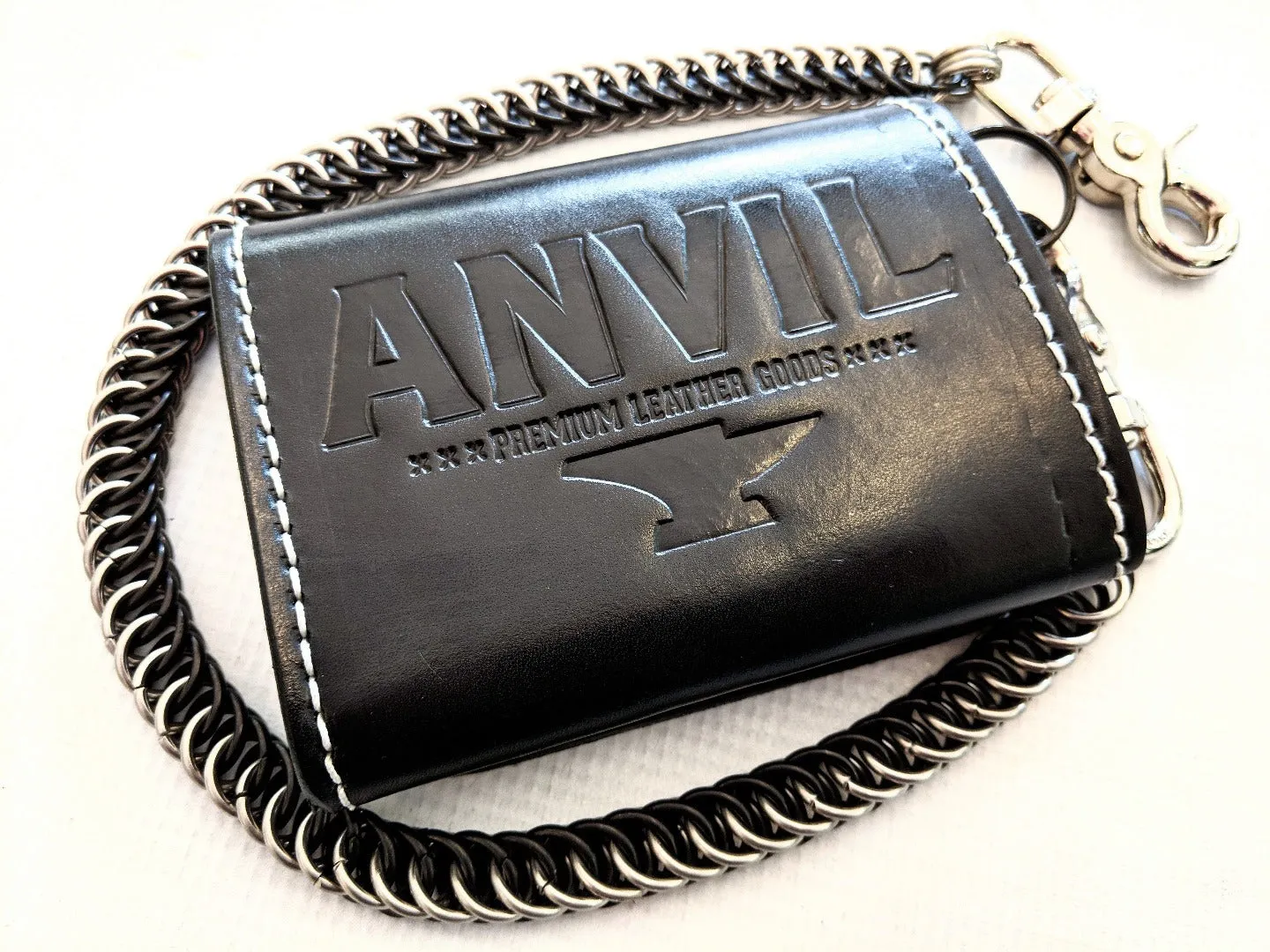 Trifold Leather Chain Wallet