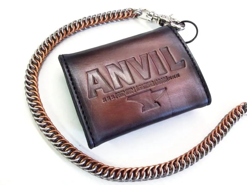 Trifold Leather Chain Wallet