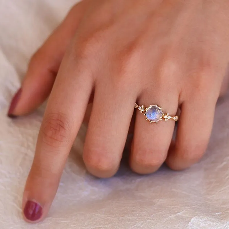 Twinkling Moonstone Oracle Ring