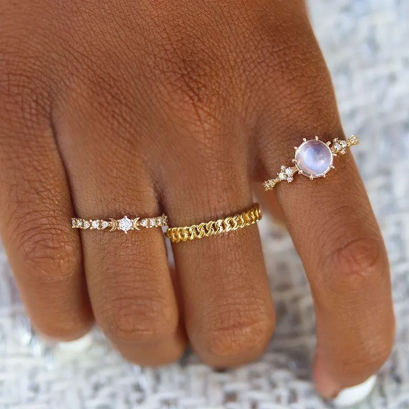 Twinkling Moonstone Oracle Ring