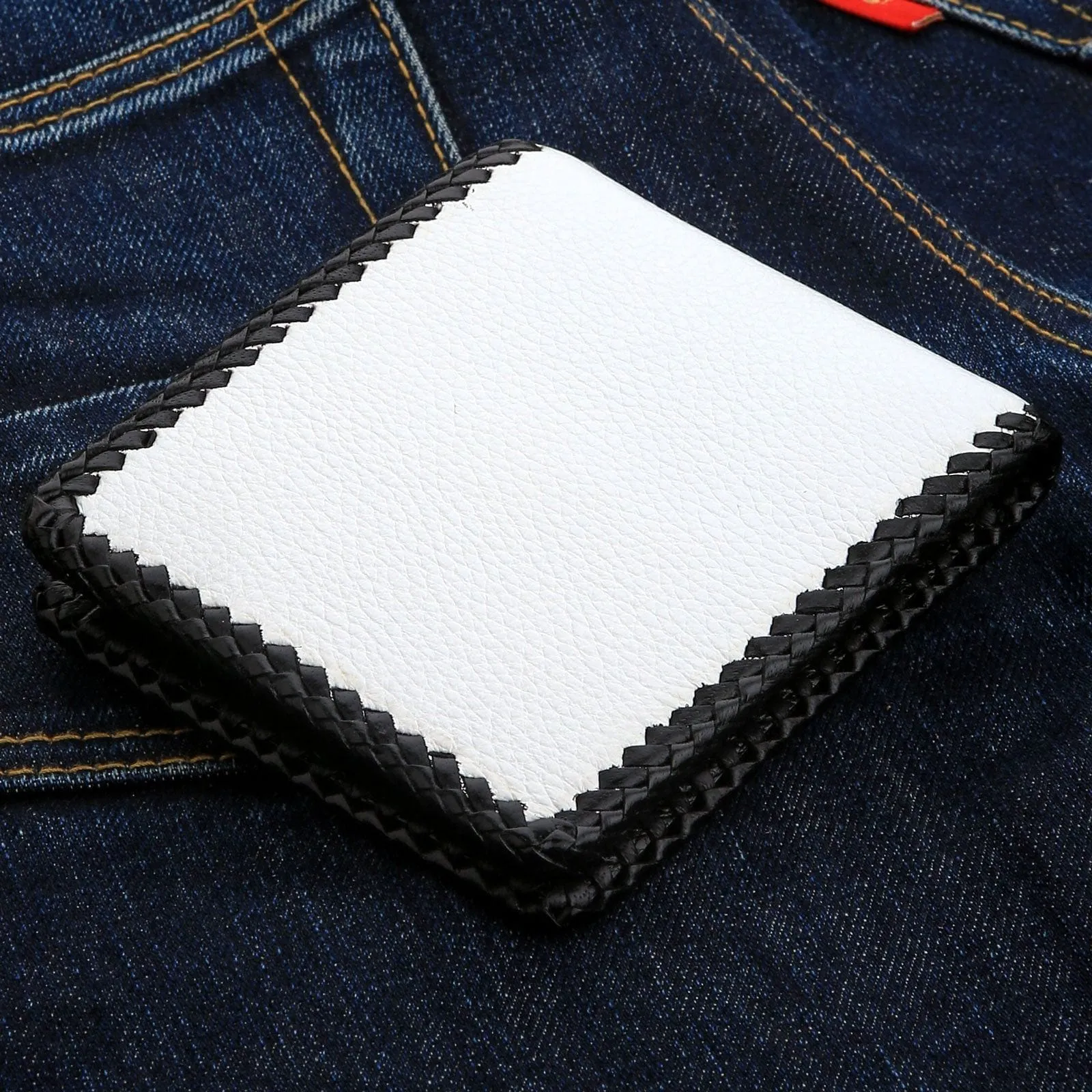 White Stingray Cross Biker Wallet