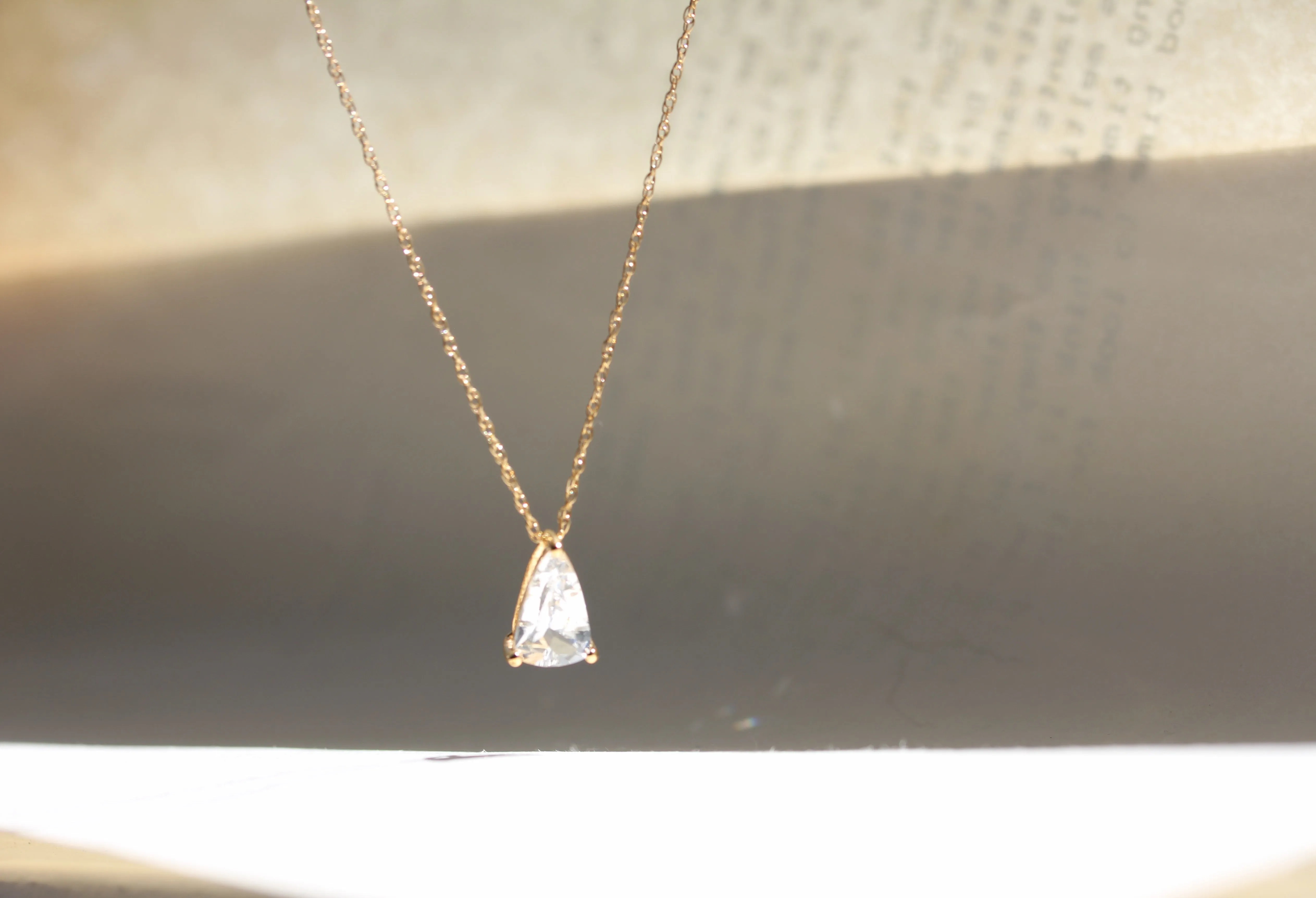 White Topaz Slider Necklace