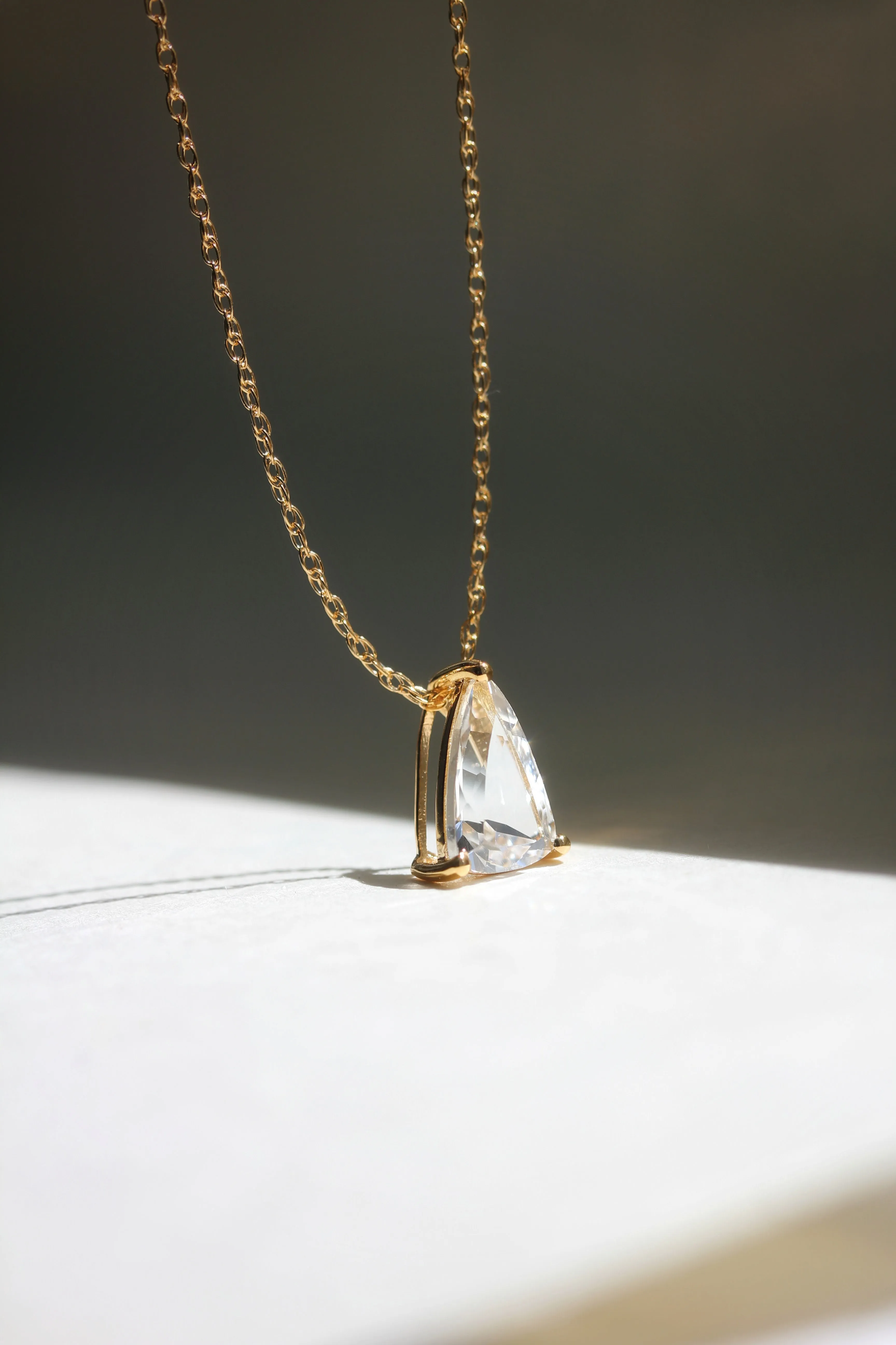 White Topaz Slider Necklace