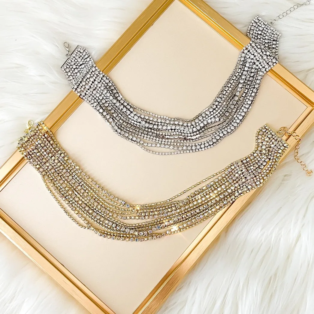 Zoe Rhinestone Strands Necklace